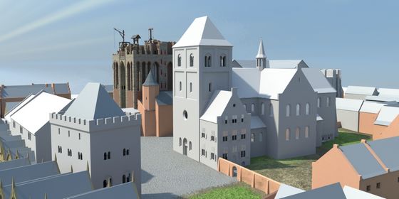 De bouw van de Domtoren in 3D